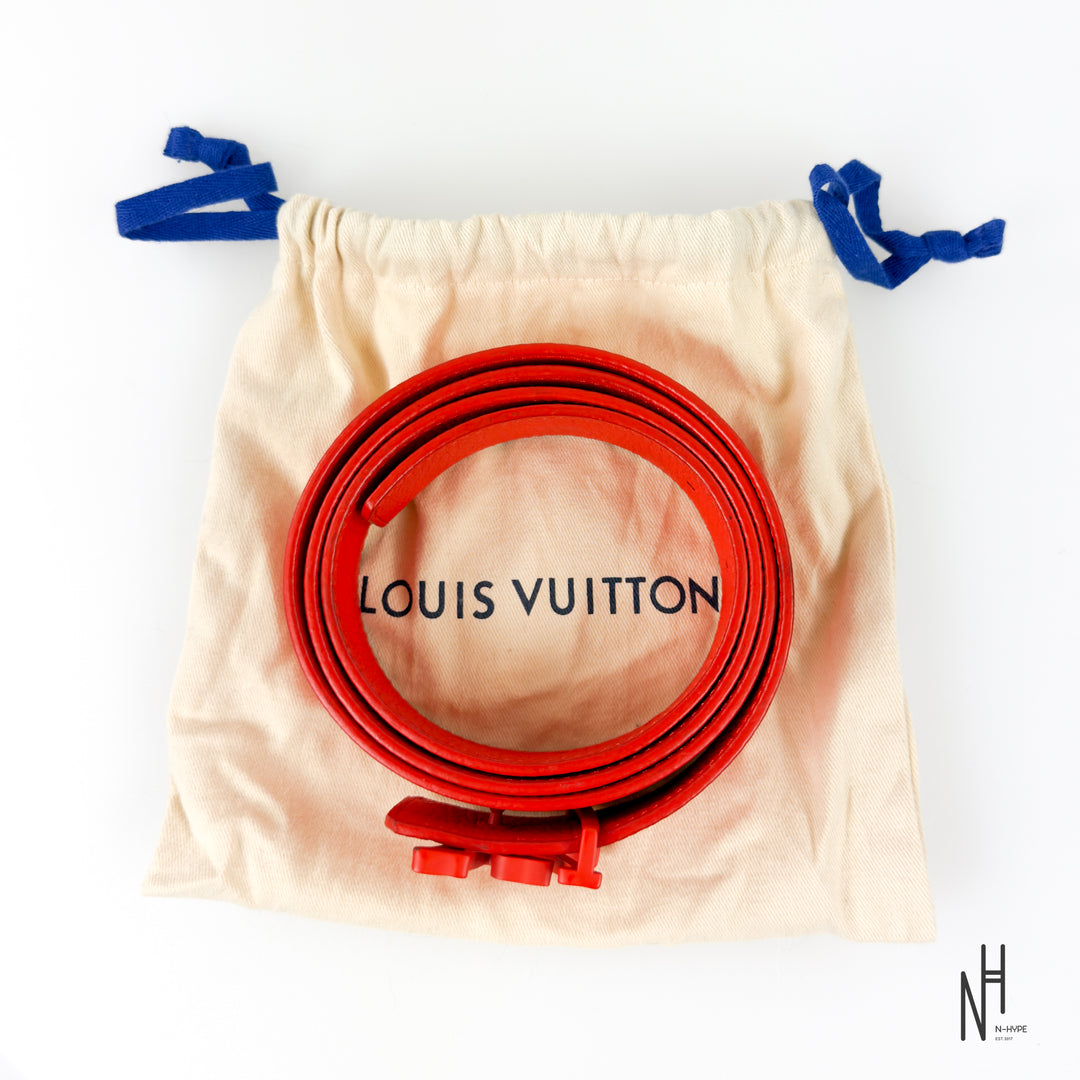 Louis Vuitton Initials 40MM Shape Leather Belt Red