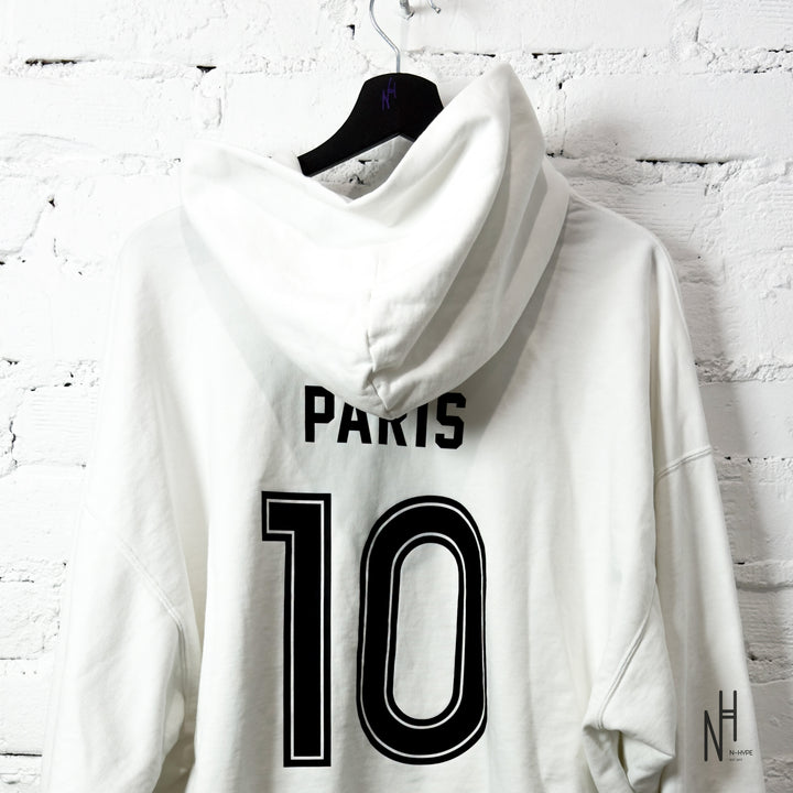 Balenciaga Paris 10 Zip Upp Hoodie White