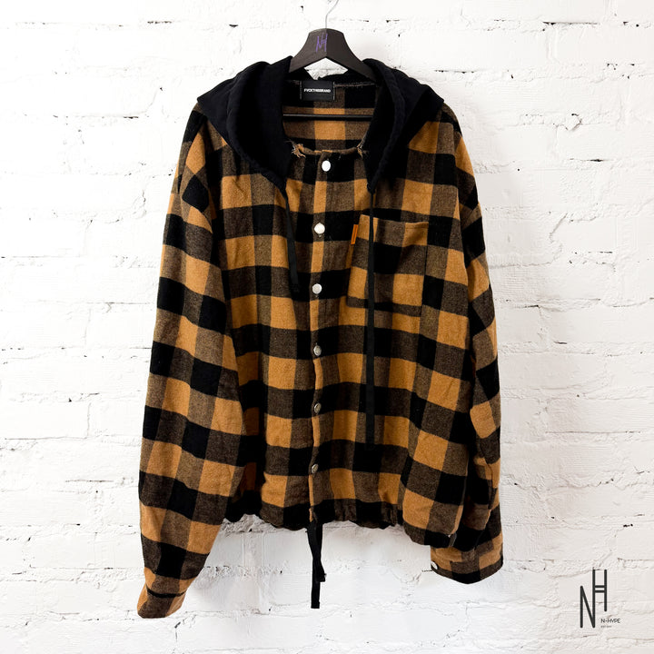 FVCKTHISBRAND FLANEL HOODIE HONEY BROWN