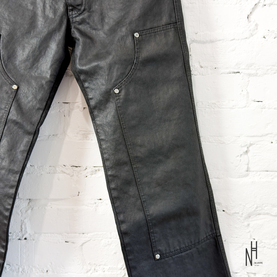 FVCKTHISBRAND STUDDED WAXED DENIM BLACK