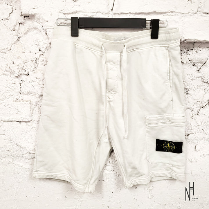Stone Island Logo Sweatshort White