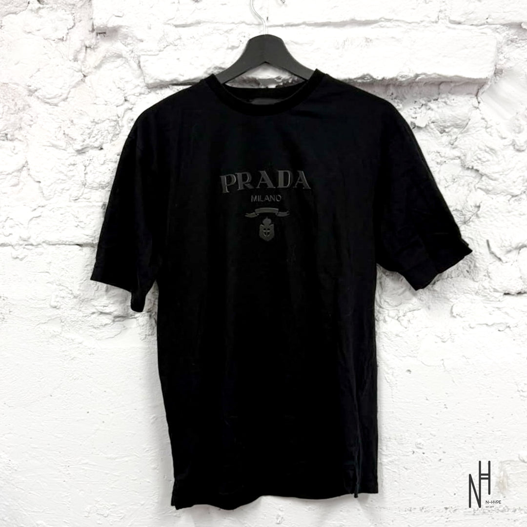 Prada Logo Printed Short - Sleveed T-Shirt Black