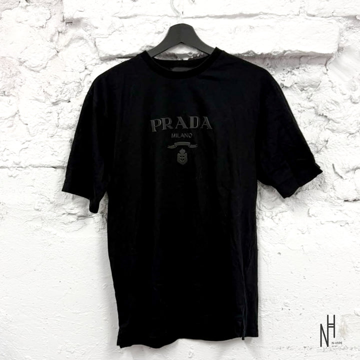 Prada Logo Printed Short - Sleveed T-Shirt Black