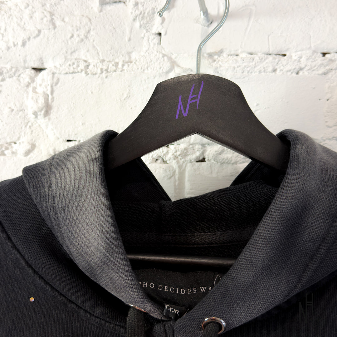 Who Decides War Flame Glass Hooded Sweatshirt Coal Black