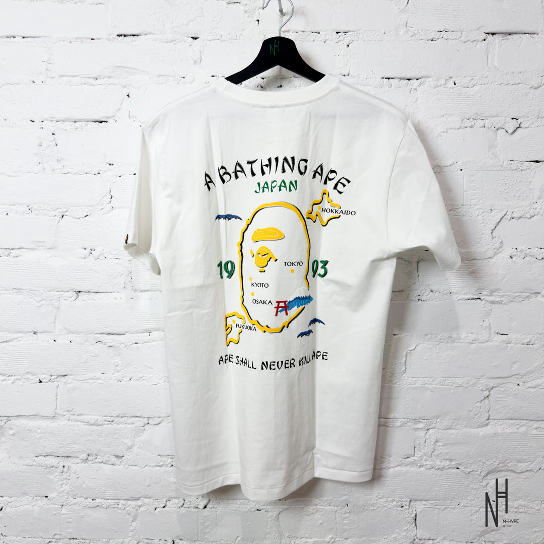 Bape Japan Exclusive Japan Souvenir Tee  White Yellow