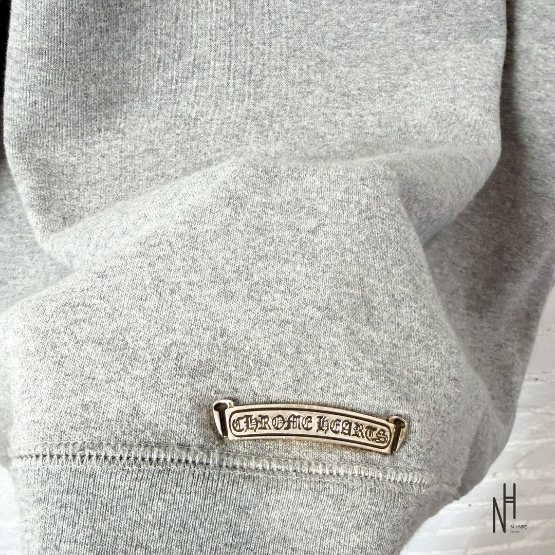 Chrome Hearts Multi Cross Patch Quarter Zip Sweatshirt Heather Grey