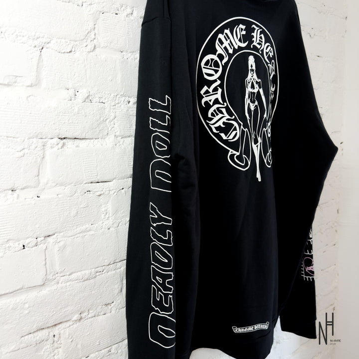 Chrome Hearts Deadly Dool Zip Hoodie Black Pink