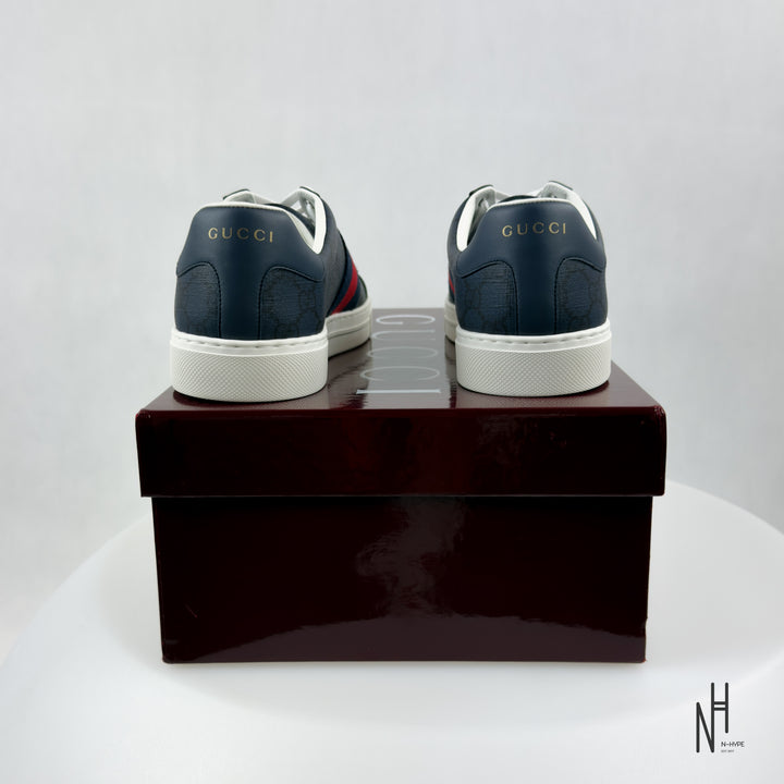 Gucci Ace Web GG Supreme Canvas Navy