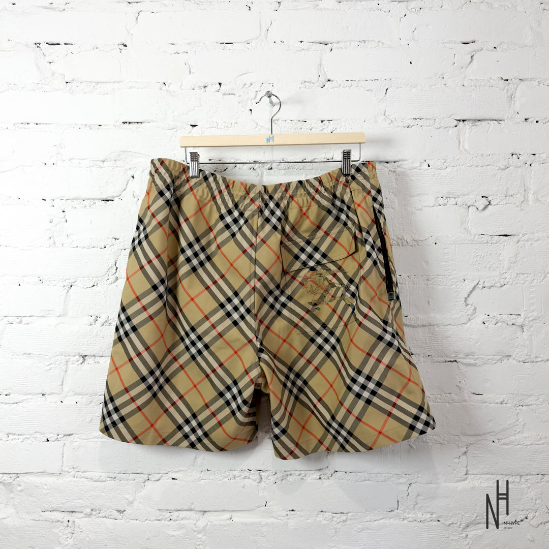 Burberry Check Swim Shorts Sand Beige