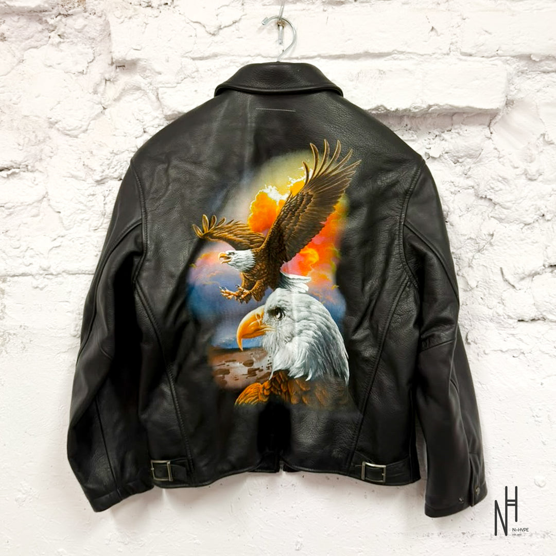Supreme MM6 Maison Margiela Schott Eagle Leather Jacket Black