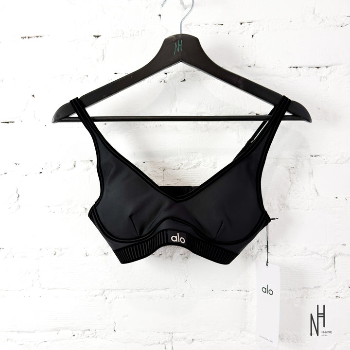 Alo Yoga Airlift Line Up Bra Black Black