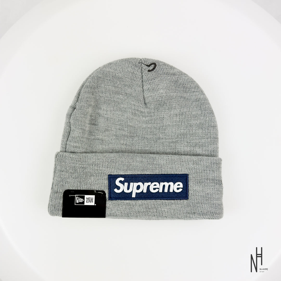 Supreme New Era Box Logo Beanie (FW25) Heather Grey