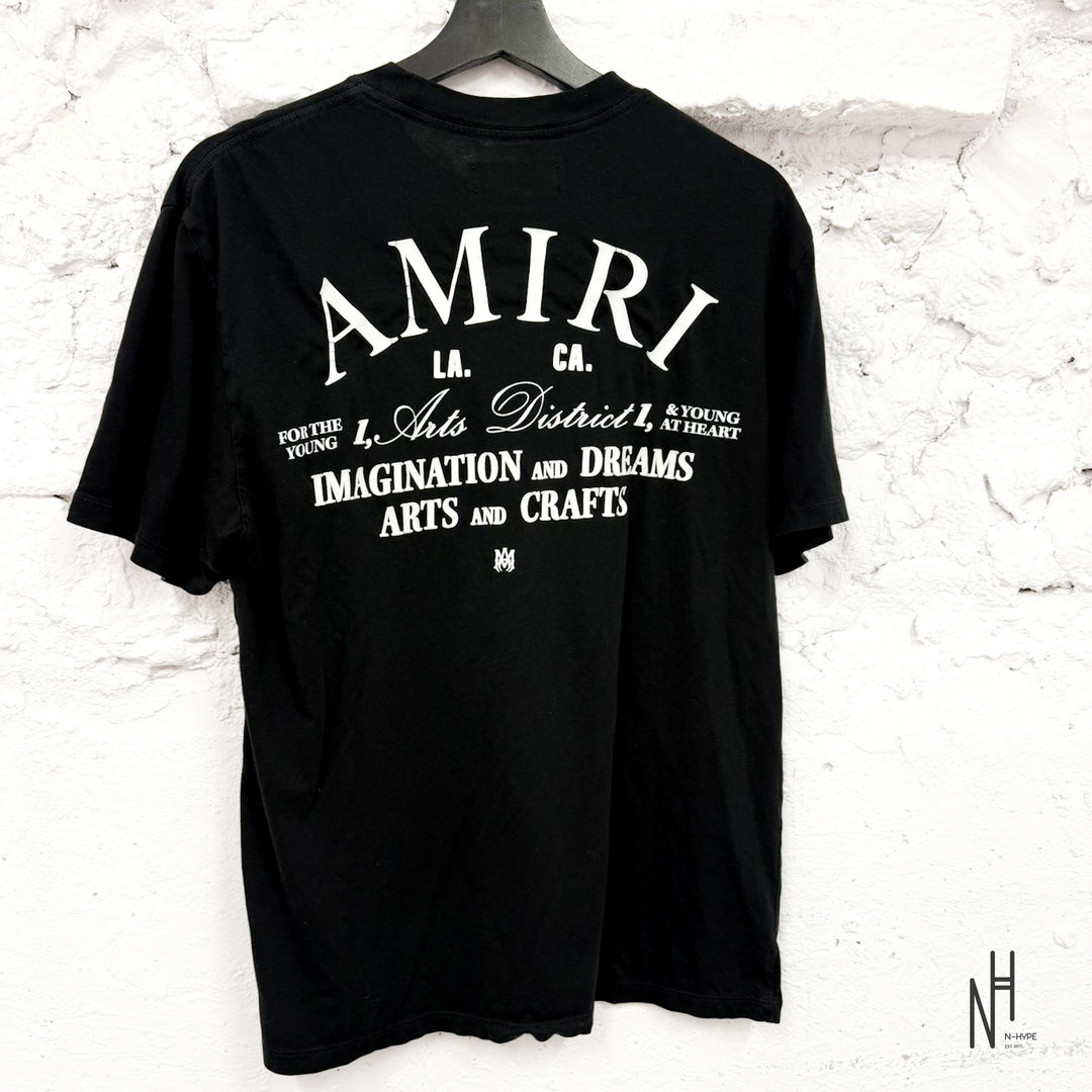 Amiri Arts District Logo Print Cotton Tee Black