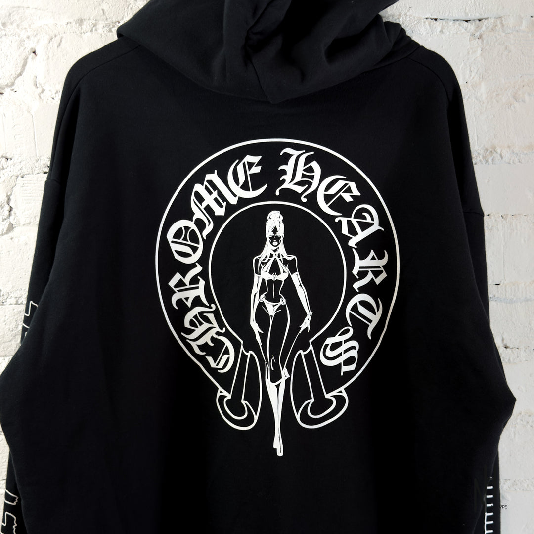 Chrome Hearts Deadly Dool Zip Hoodie Black Pink
