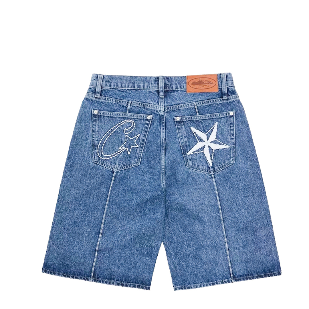 Corteiz C-Star Denim Short Midwash