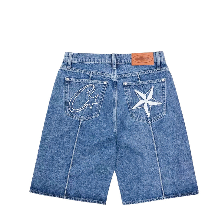 Corteiz C-Star Denim Short Midwash