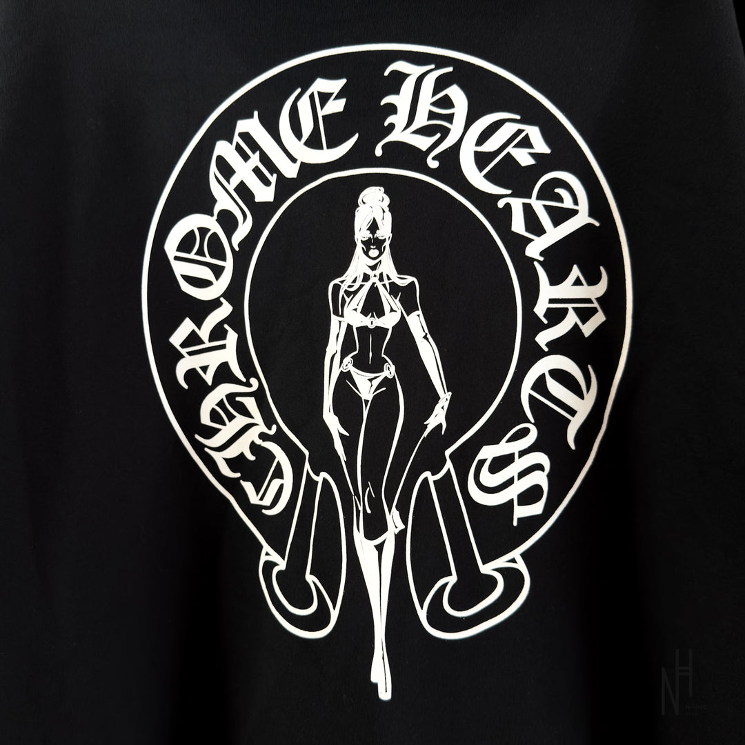 Chrome Hearts Deadly Dool Zip Hoodie Black Pink