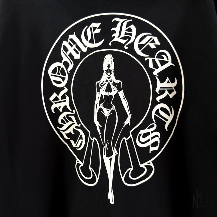 Chrome Hearts Deadly Dool Zip Hoodie Black Pink