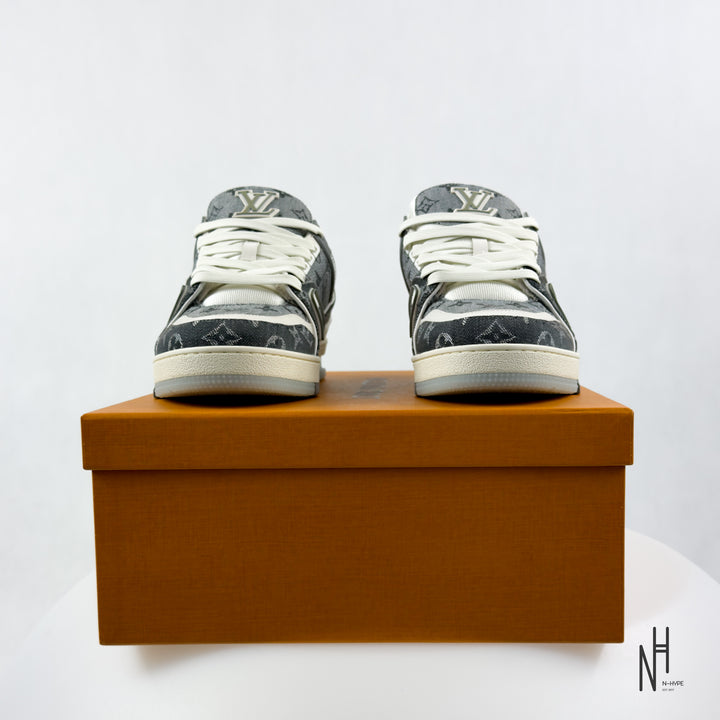 Louise Vuitton LV Trainer Monogram Denim Grey White