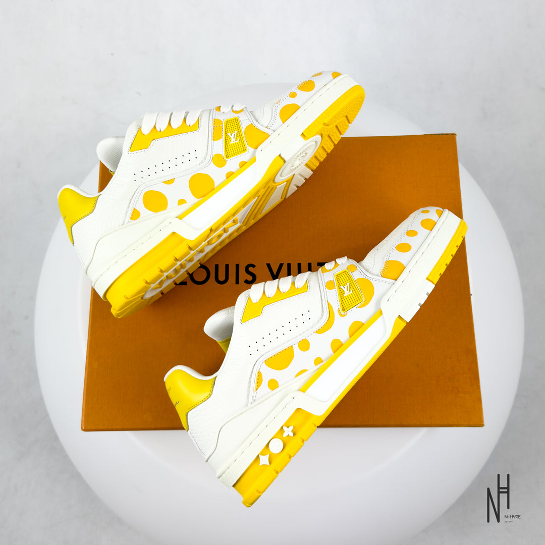 Louis Vuitton x Yayoi Kusama LV Trainer Sneaker White Yellow