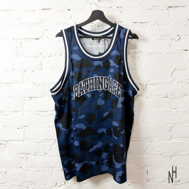BAPE ABC Camo Basketball Tank Top Navy