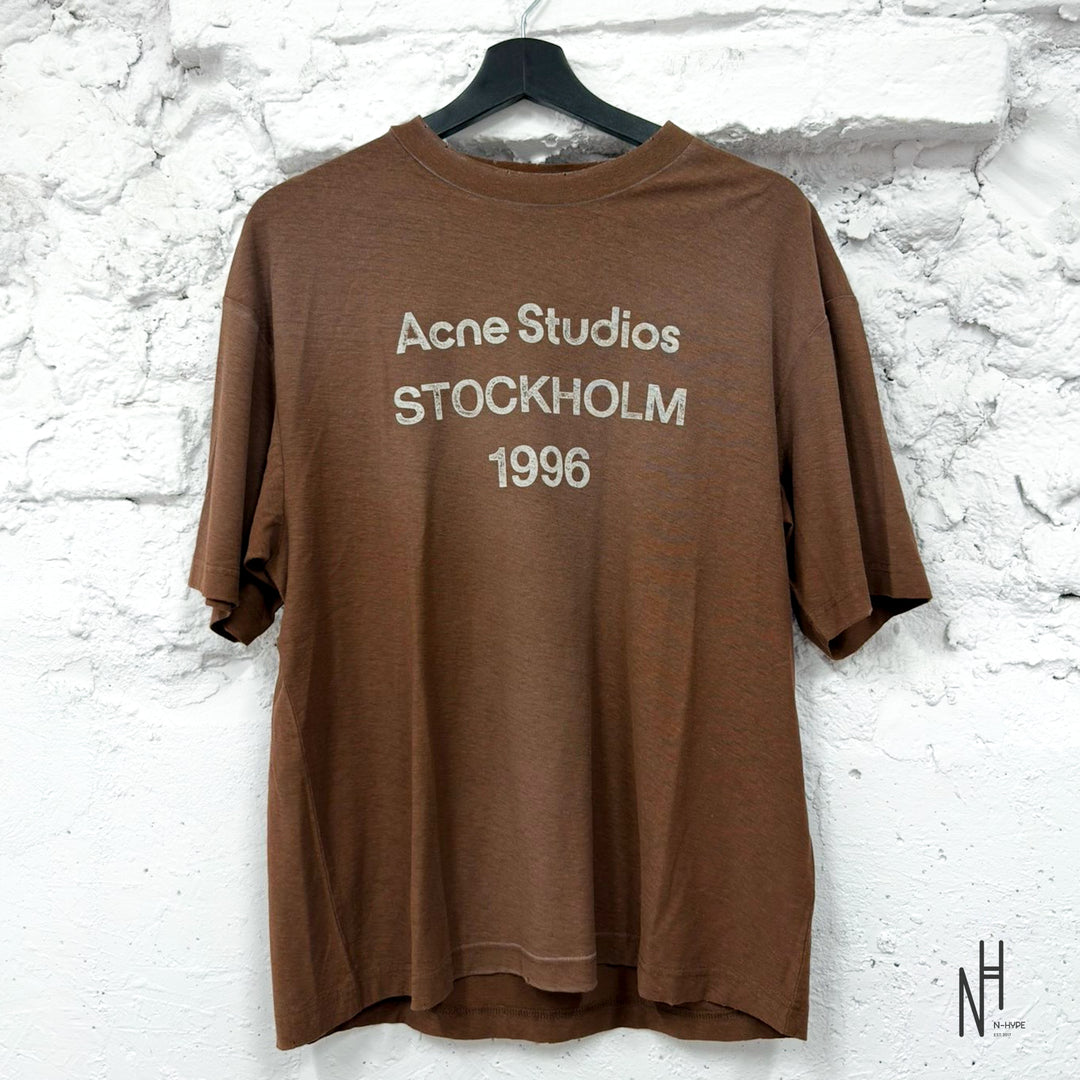 Acne Studios Sprayed 1996 Logo T-Shirt Chocolate Brown