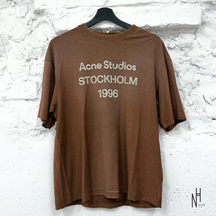 Acne Studios Sprayed 1996 Logo T-Shirt Chocolate Brown