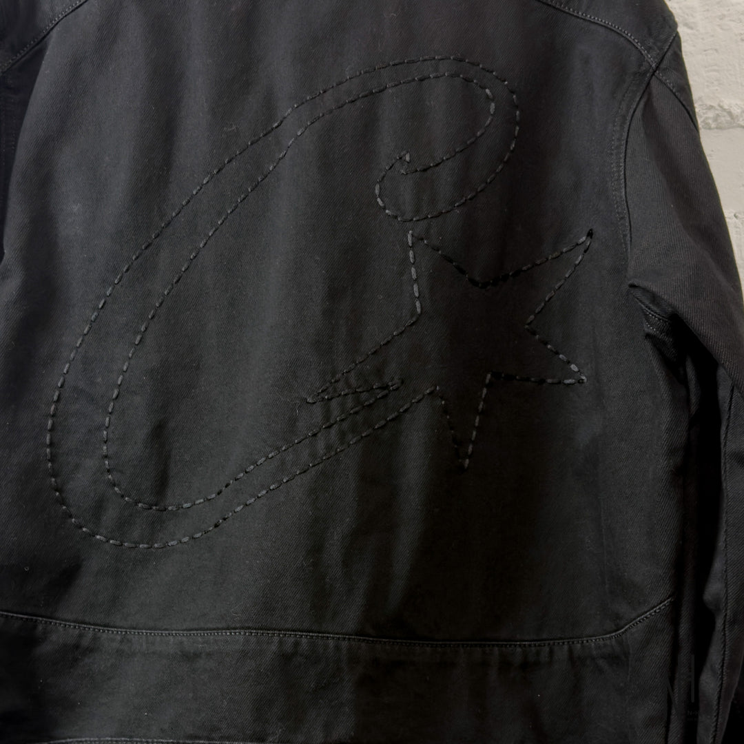 Corteiz C-Star Stitch Down Denim Jacket Black