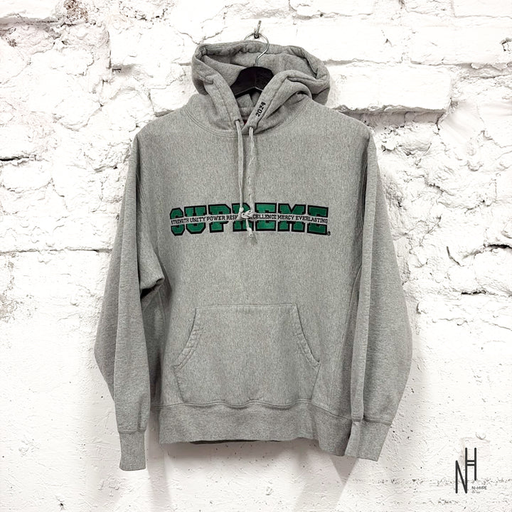 Supreme Collegiate Acronym Hooded Sweatshirt Heather Grey