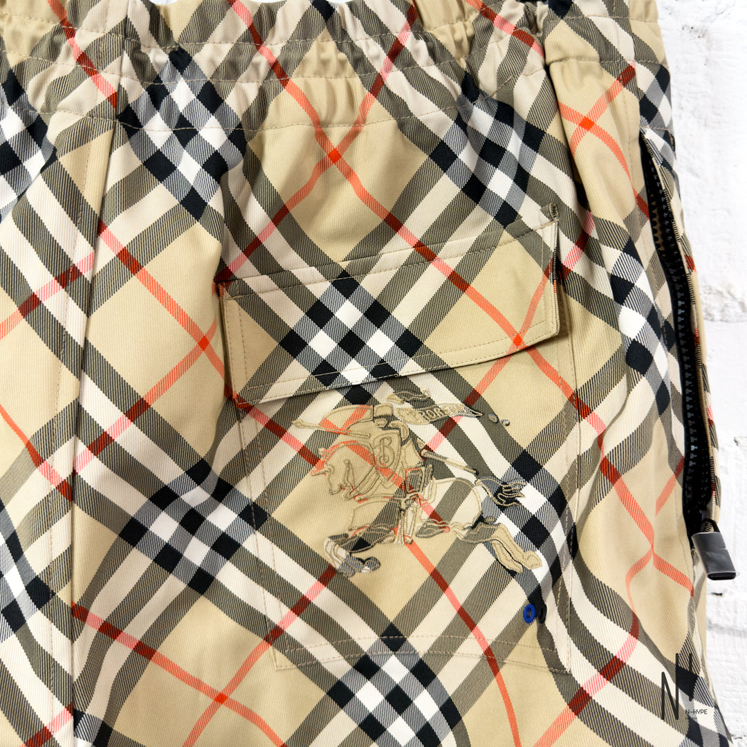 Burberry Check Swim Shorts Sand Beige