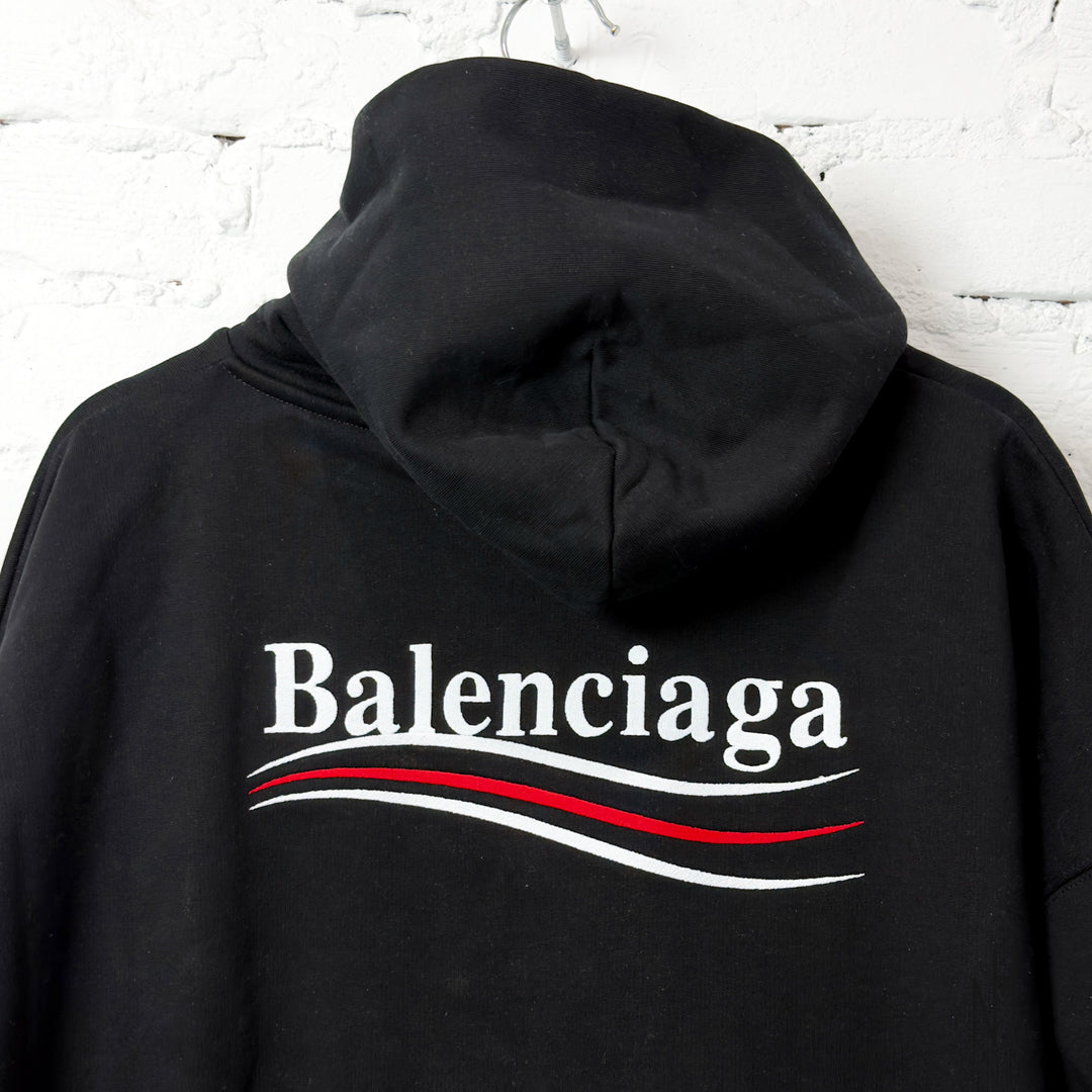 Balenciaga Political Campaign Large Hoodie Black