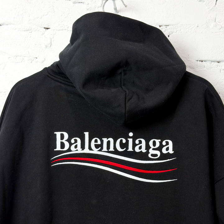 Balenciaga Political Campaign Large Hoodie Black