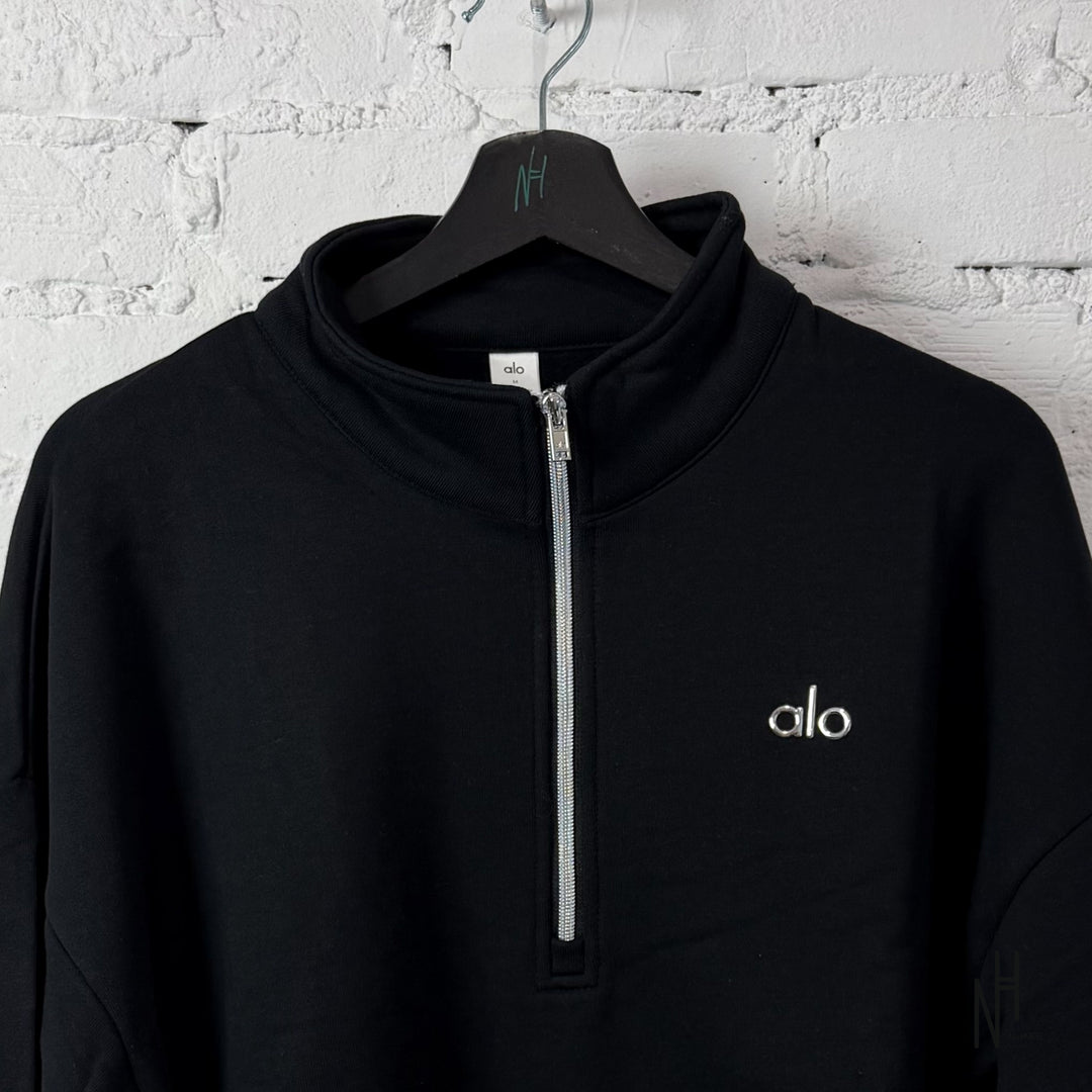 Alo Yoga Accolade 1/4 Zip Pullover Black