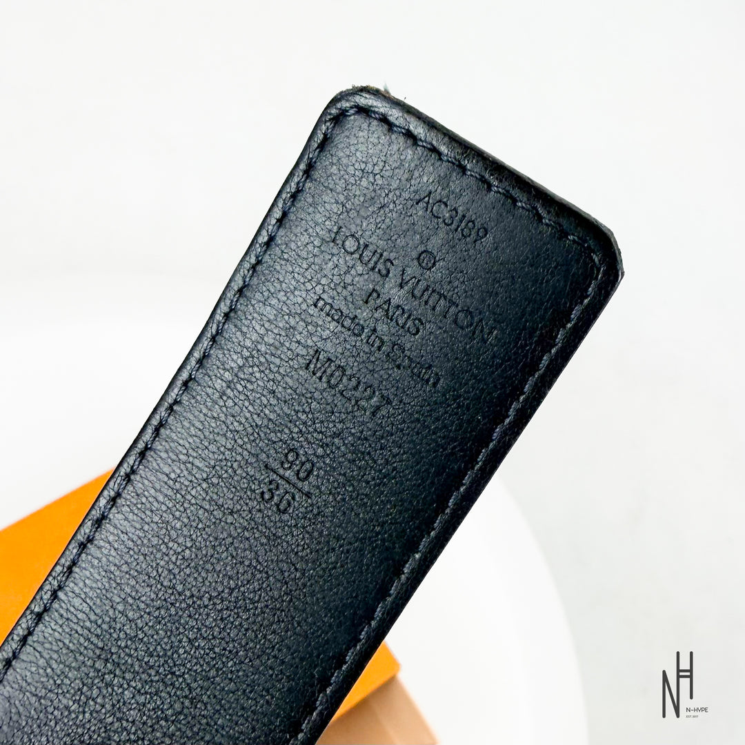 Louis Vuitton LV  Sunset Revelsible Belt Monogram 40 MM Black / Blue Buckle