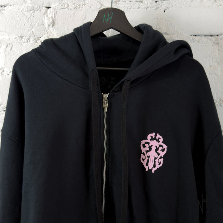 Chrome Hearts Deadly Dool Zip Hoodie Black Pink