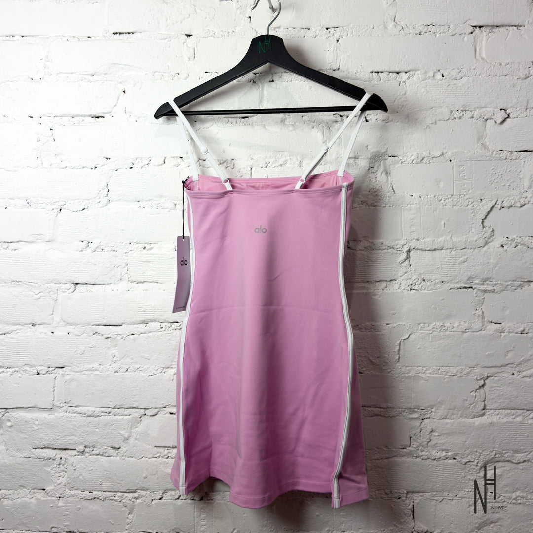 Alo Yoga Airbrush Streamlined Dress Candy Heart Pink White