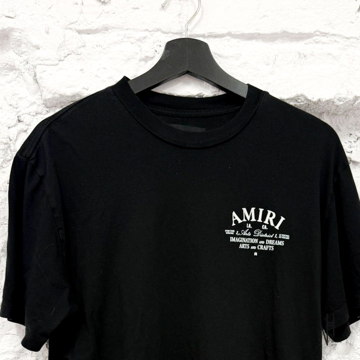 Amiri Arts District Logo Print Cotton Tee Black