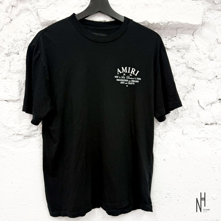 Amiri Arts District Logo Print Cotton Tee Black