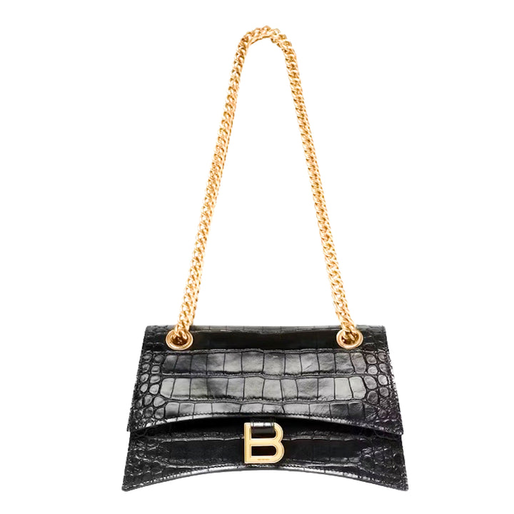 Balenciaga Crush Chain Bag Leather Black Gold