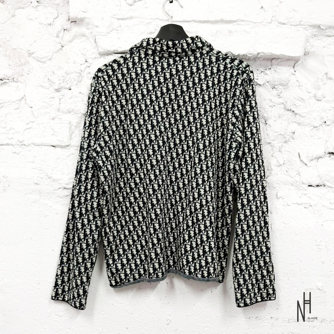 Dior Oblique Jacquard Cotton Shirt Black White