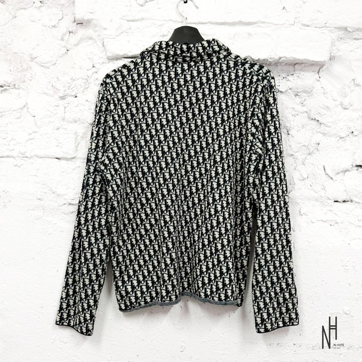 Dior Oblique Jacquard Cotton Shirt Black White