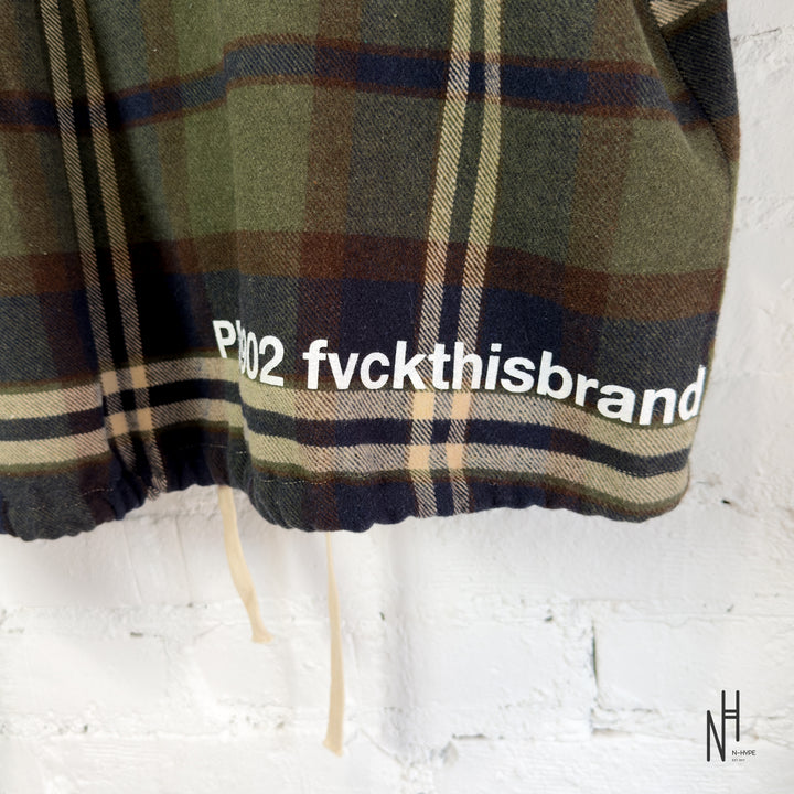 FVCKTHISBRAND FLANEL HOODIE GREEN