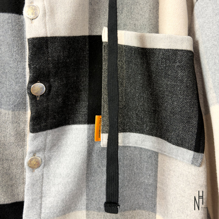 FVCKTHISBRAND FLANEL HOODIE BEIGE GREY BLACK