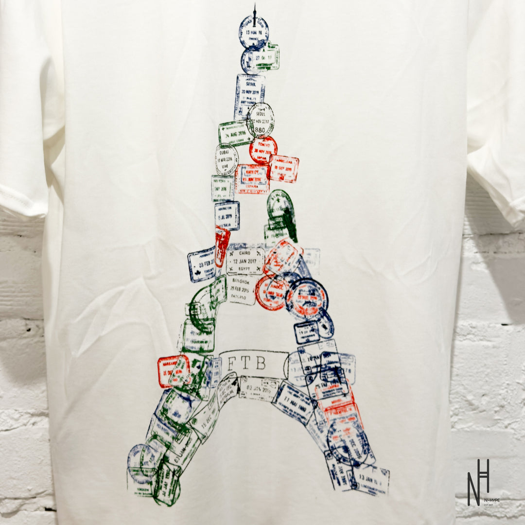 FVCKTHISBRAND PARIS STAMP TEE WHITE