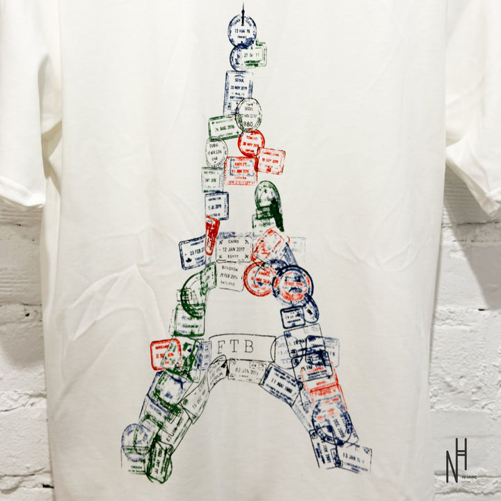 FVCKTHISBRAND PARIS STAMP TEE WHITE