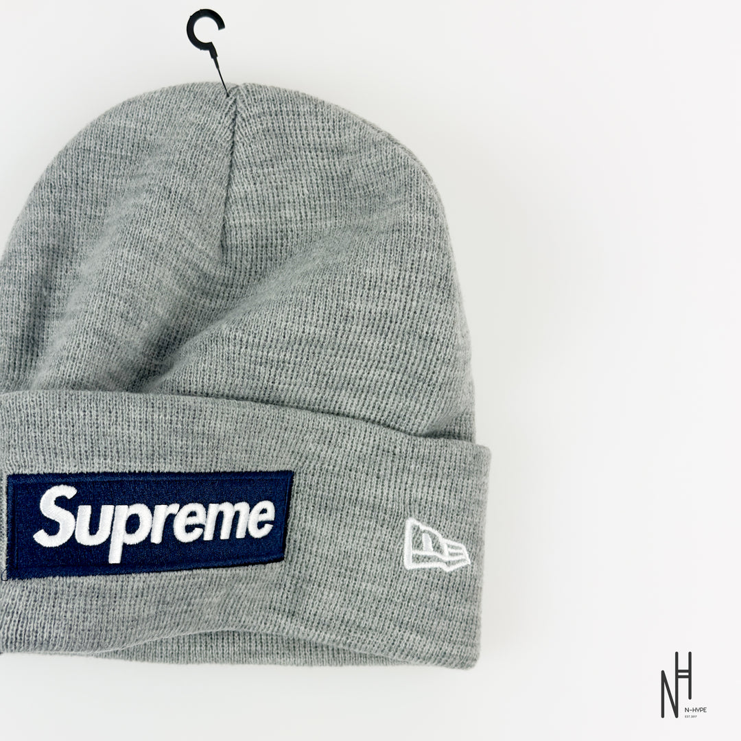 Supreme New Era Box Logo Beanie (FW25) Heather Grey