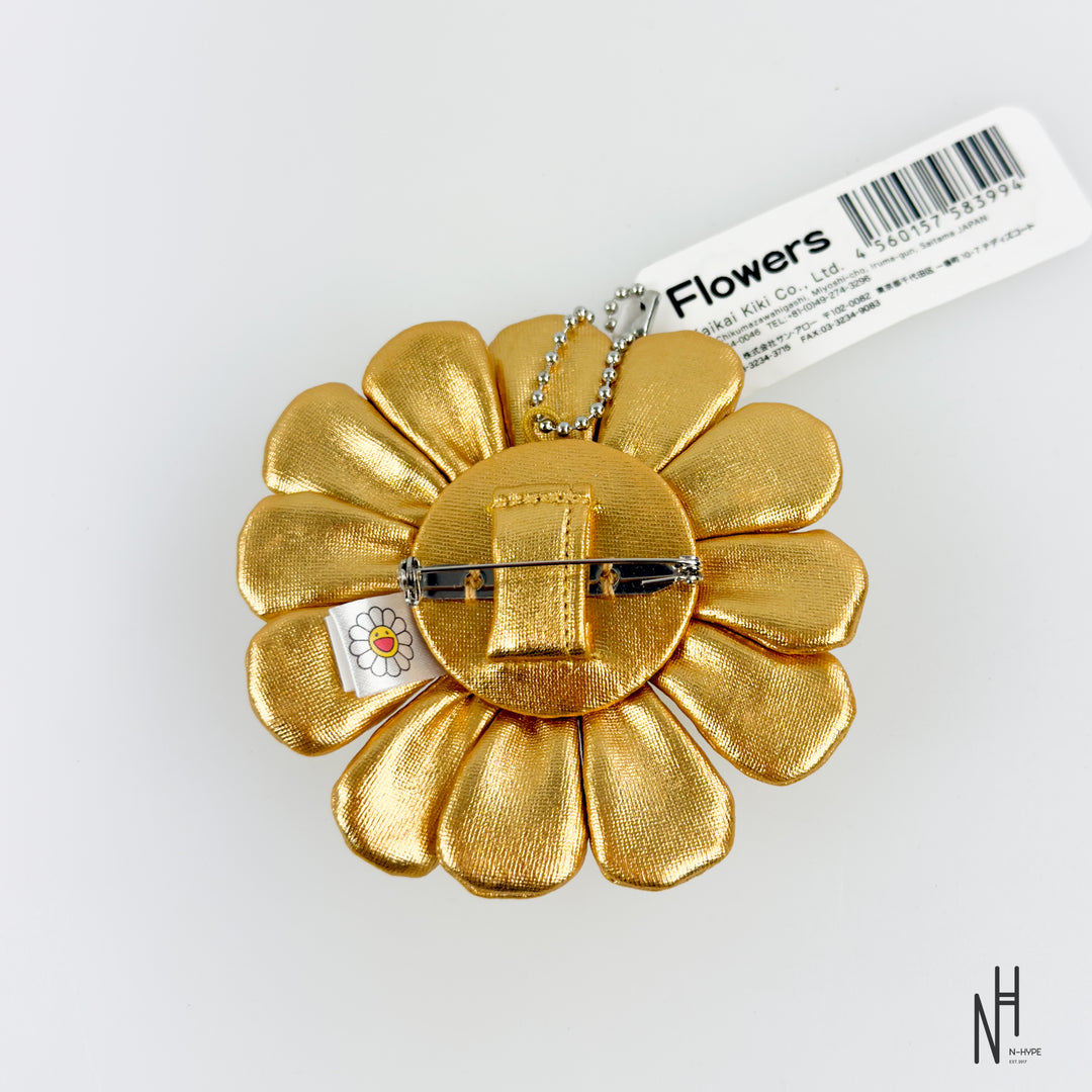 Takashi Murakami - Plush Flower Pin Keychain - Gold