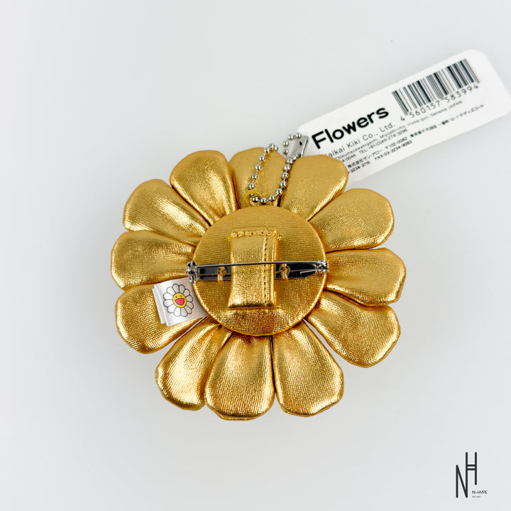 Takashi Murakami - Plush Flower Pin Keychain - Gold