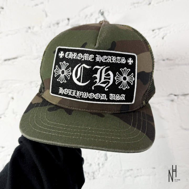 Chrome Hearts CH Hollywood Trucker Hat Double Camo