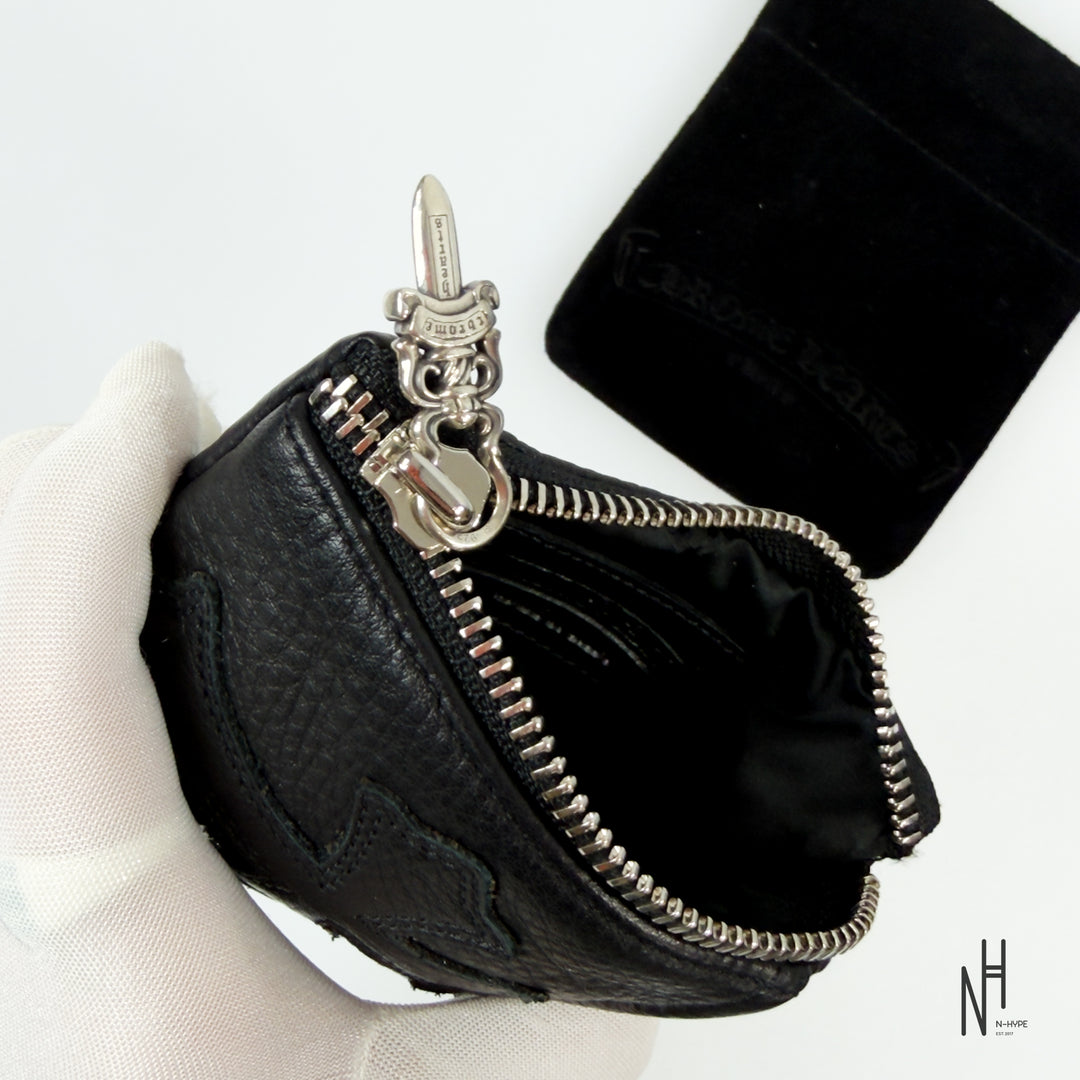 Chrome Hearts Double Zip Dagger Leather Wallet Black